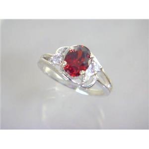 SR176, Garnet CZ, 925 Sterling Silver Ring