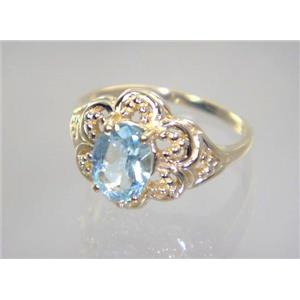 10K, 14K or 18K Gold Ladies Ring, Aquamarine , R125