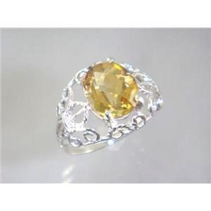 SR162, Citrine, 925 Sterling Silver Ring