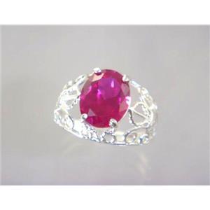 SR162, Created Ruby, 925 Sterling Silver Ring