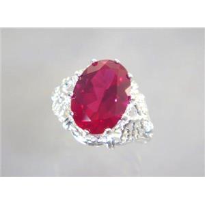 SR260, Created Ruby, 925 Sterling Silver Ring