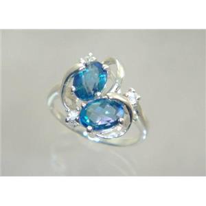 Sterling Silver Ladies Ring, Neptune garden Topaz, SR016