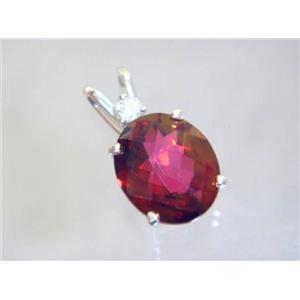 925 Sterling Silver Pendant, Crimson Topaz, SP022