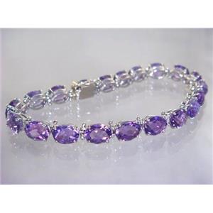 SB002, Amethyst, 925 Sterling Silver Bracelet
