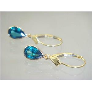 E021, Paraiba Topaz, 14k Gold Earringss