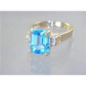 10K, 14K or 18K Gold Ladies Ring, Swiss Blue Topaz, R221