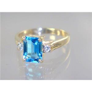10K, 14K or 18K Gold Ladies Ring, Swiss Blue Topaz, R171