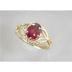 10K, 14K or 18K Gold Ladies Ring, Garnet CZ, R137