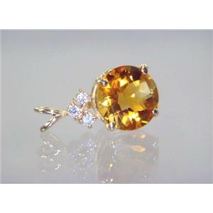P087, Citrine 14k Gold Pendant