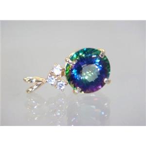P087, Mystic Fire Topaz 14k Gold Pendant