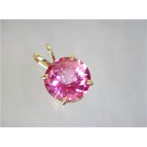 P088, Pure Pink Topaz 14K Gold Pendant