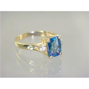 10K, 14K or 18K Gold Ladies Ring, Neptune Garden Topaz, R171
