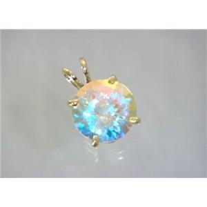 P088, Mercury Mist Topaz 14K Gold Pendant