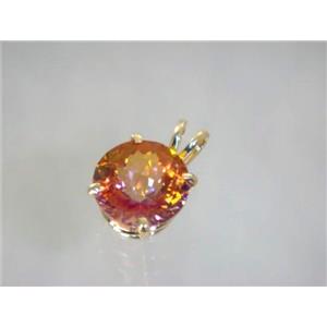 P088, Twilight Fire Topaz 14K Gold Pendant