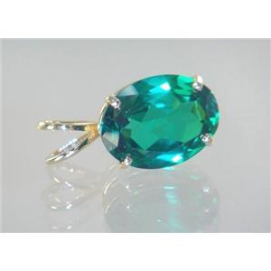 P004, Russian Nanocrystal Emerald, 14k Gold Pendant