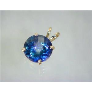 P088, Neptune Garden Topaz 14K Gold Pendant