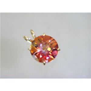 P089, Twilight Fire Topaz 14K Gold Pendant