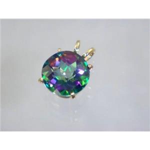 P089, Mystic Fire Topaz 14K Gold Pendant
