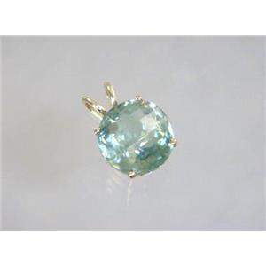 P089, Green Amethyst 14K Gold Pendant