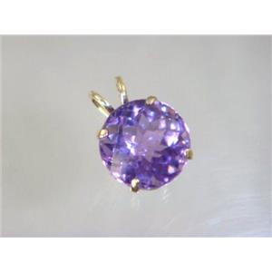 P089, Amethyst 14K Gold Pendant