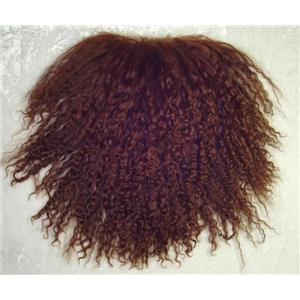 3" sq auburn brown tibetan lambskin doll hair 2-3" 26873