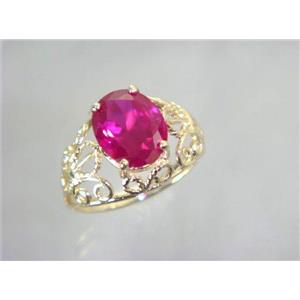10K, 14K or 18K Gold Ladies Ring, Created Ruby, R162