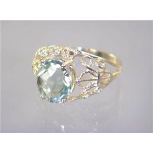 10K, 14K or 18K Gold Ladies Ring, Green Amethyst, R162