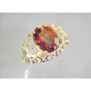 10K, 14K or 18K Gold Ladies Ring, Twilight Fire Topaz, R162