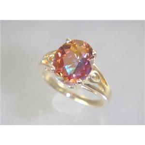 10K, 14K or 18K Gold Ladies Ring, Twilight Fire Topaz, R139