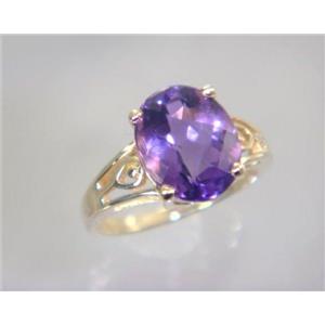 10K, 14K or 18K Gold Ladies Ring, Amethyst, R139