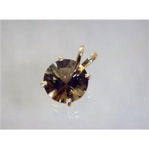 P088, Smoky Quartz 14K Gold Pendant