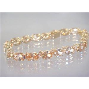 B002, Champagne CZ Gold Bracelet