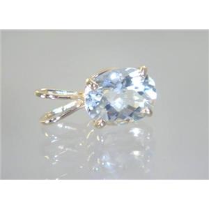 P002, Silver Topaz 14k Gold Pendant