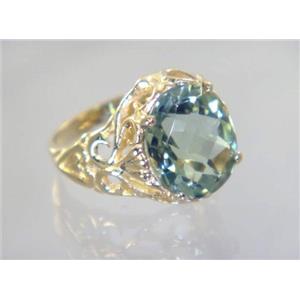 10K, 14K or 18K Gold Ladies Ring, Green Amethyst, R114