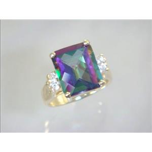 10K, 14K or 18K Gold Ladies Ring, Mystic Fire Topaz, R183