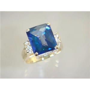 10K, 14K or 18K Gold Ladies Ring, Neptune Garden Topaz, R183