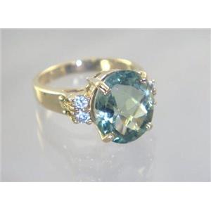10K, 14K or 18K Gold Ladies Ring, Green Amethyst, R244
