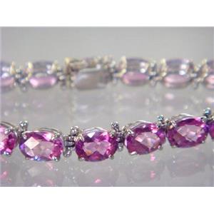 SB002, Pure Pink Topaz, 925 Sterling Silver Bracelet