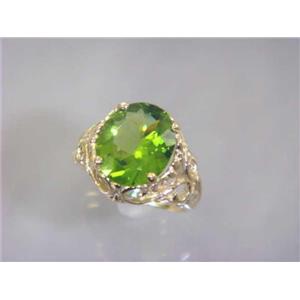 10K, 14K or 18K Gold Ladies Ring, Natural Manchurian Peridot, R114
