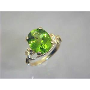 10K, 14K or 18K Gold Angel Ring, Peridot, R154