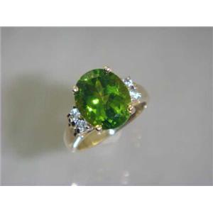 10K, 14K or 18K Gold Ladies Ring, Peridot, R244