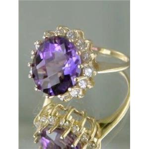 10K, 14K or 18K Gold Ladies Ring, Amethyst, R283