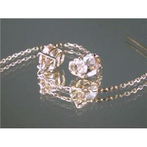 14k Gold Threader Earrings, Champagne CZ, E003