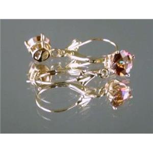 14k Gold Leverback Earrings, Twilight Fire Topaz, E017