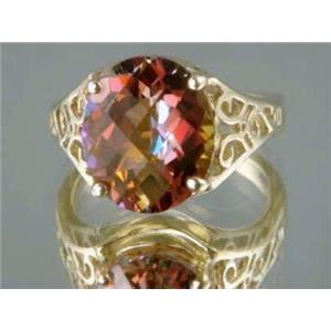 10K, 14K or 18K Gold Ladies Ring, Twilight Fire Topaz, R057