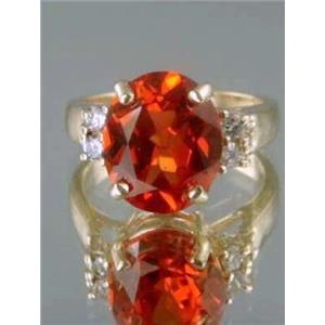 10K, 14K or 18K Gold Ladies Ring, Created Padparadscha Sapphire, R123