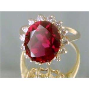 10K, 14K or 18K Gold Ladies Ring, Created Ruby, R283