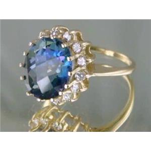 10K, 14K or 18K Gold Ladies Ring, Neptune Garden Topaz, R283