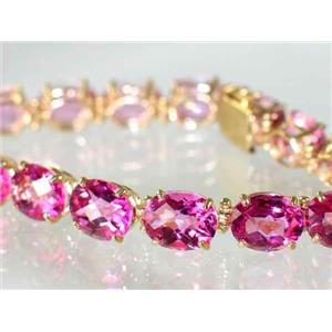 B003, Pure Pink Topaz Gold Bracelet