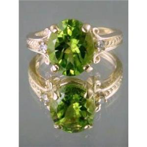 10K, 14K or 18K Gold Ladies Ring, Peridot, R136